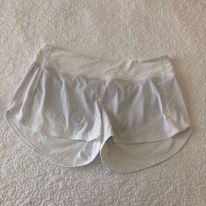 Lululemon White Speed Up High Rise Lined Short 2.5”